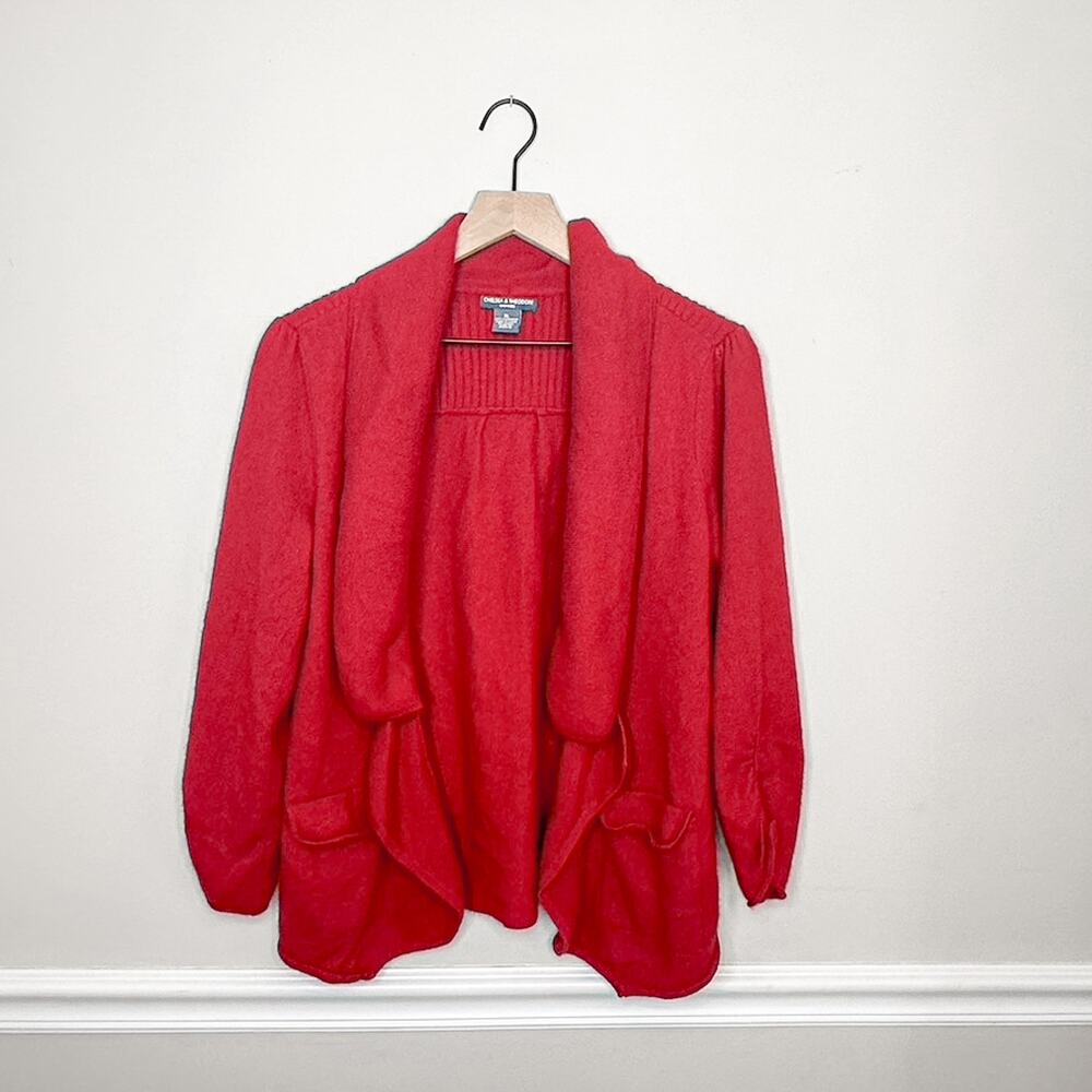 Chelsea & Theodore Red Cashmere Cardigan